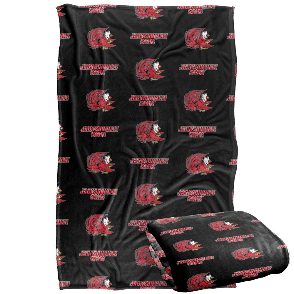 Jacksonville State University Logo Pattern Silky Touch Super Soft Throw Blanket