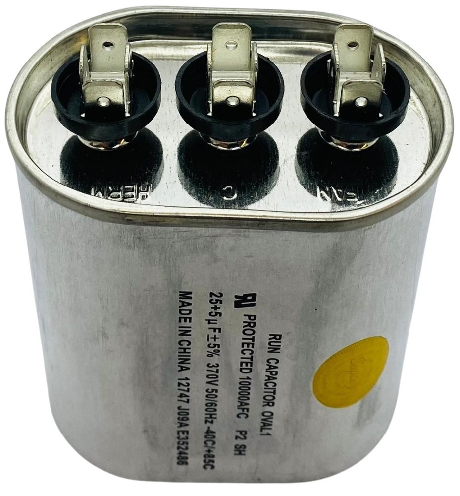 CD25+5X370, Dual Run Capacitor Oval 25 + 5 Mfd. 370 Volt