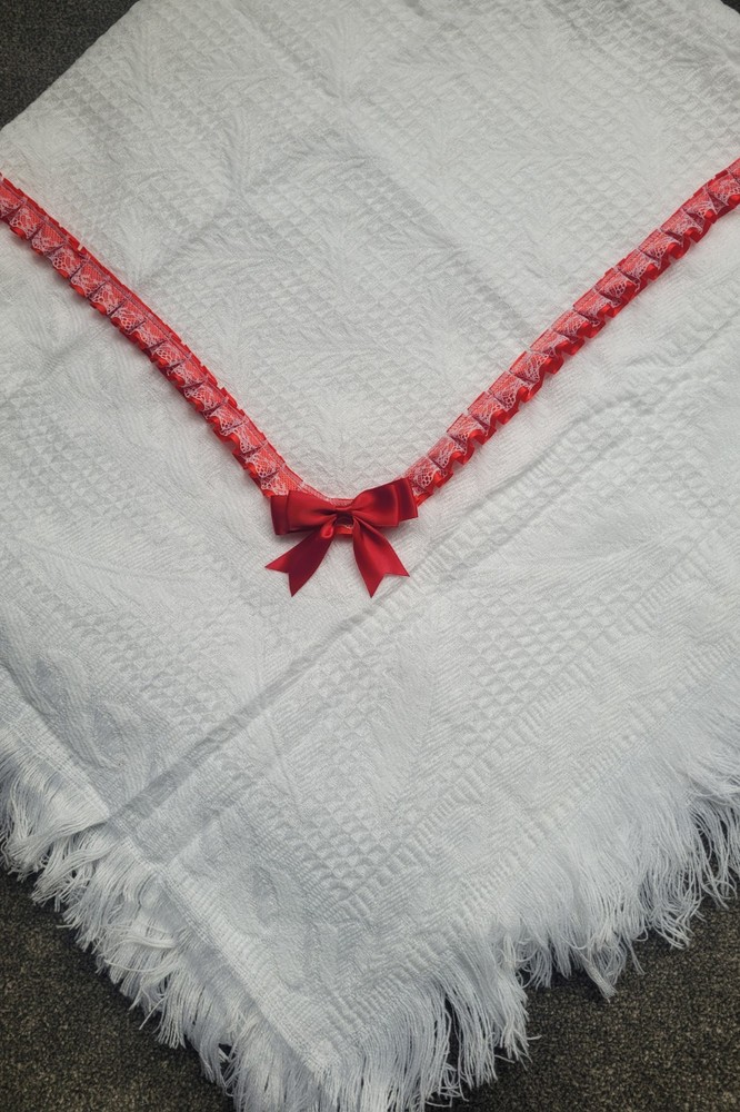 crown Personalised Name WHITE Baby's Shawl or plain
