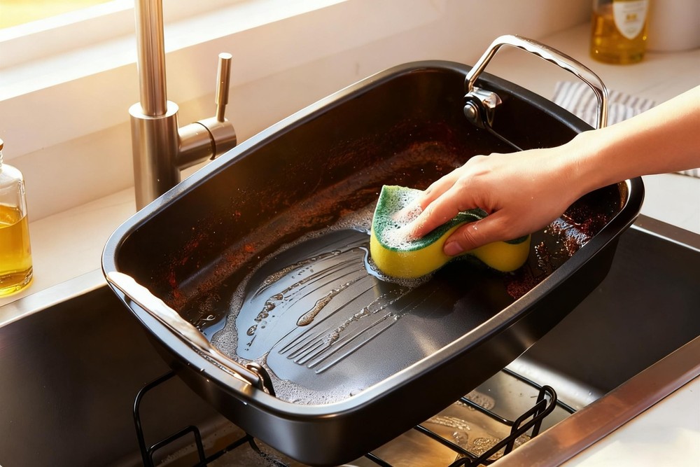 Large Nonstick Roasting Pan Kit with Rack (17x13 Inch) - Includes Baster, Pas...