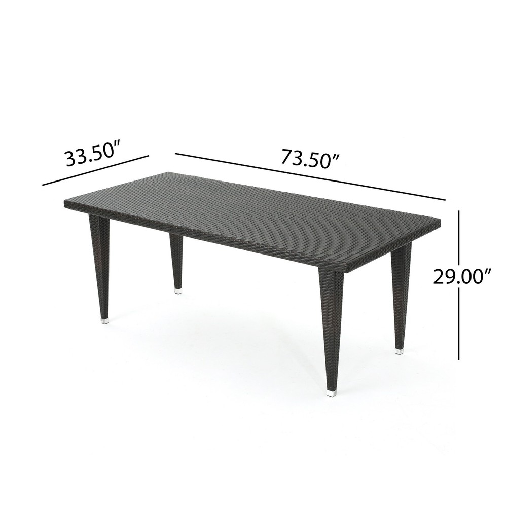 Durango Outdoor 73.5-inch Multibrown Wicker Rectangular Dining Table
