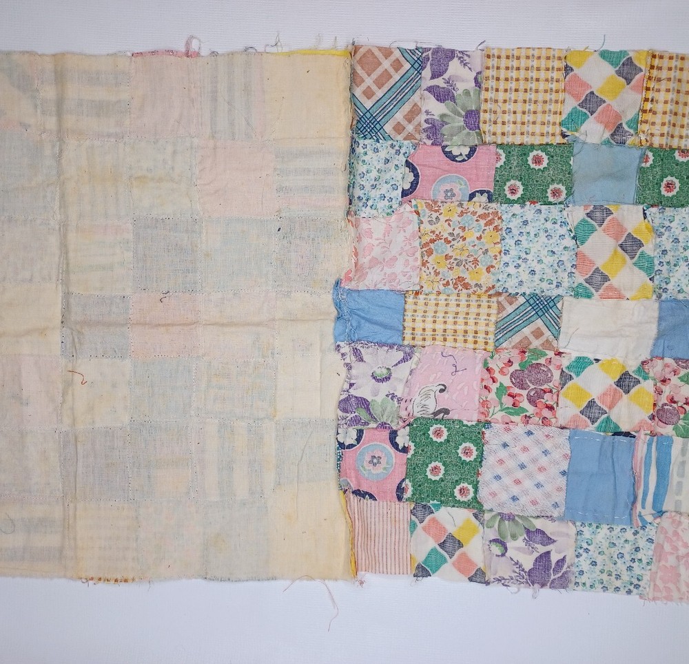 16" X 33" Patchwork Quilt Pillow Vintage Work In Progress