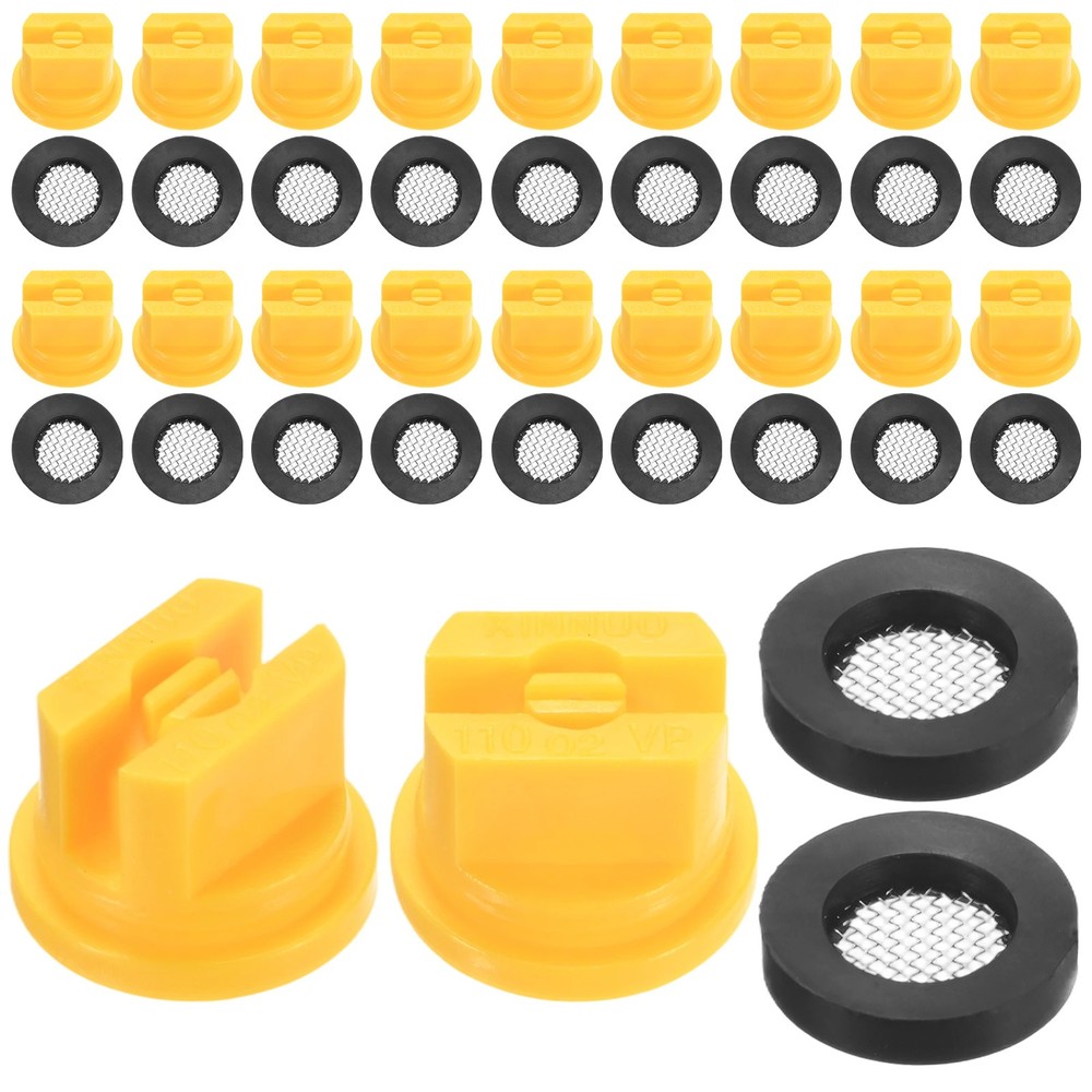 20-Pack Plastic 110 Degree Flat Fan Shaped Spray Nozzles [Yellow, 0.2mm Pore]