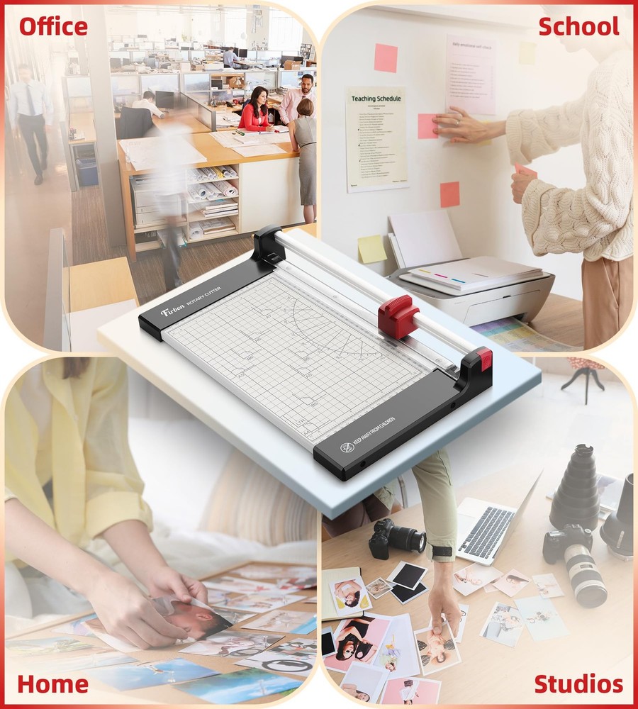 12" Rotary Paper Trimmer with Replaceable Blade, Heavy Duty 10-Sheet Capacity...