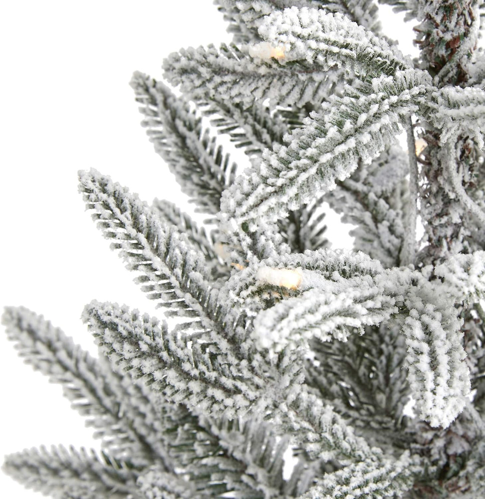 3FT Flocked Manchester Spruce Tree with 50 Lights & 133 Bendable Branches