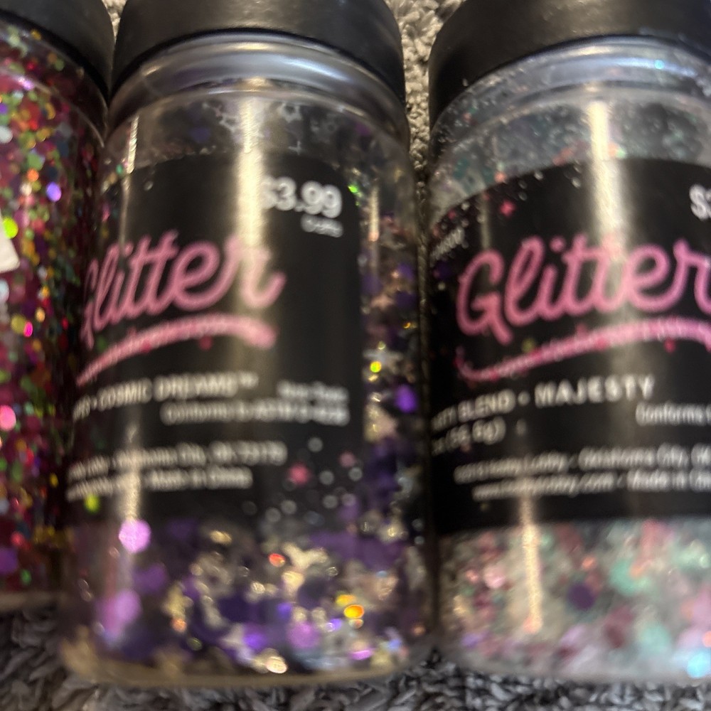 Glitter Lot: 6 Bottles Multicolor Sparkly