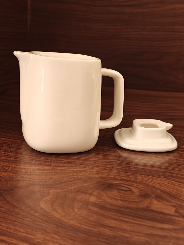 DELTA  8oz Solid White Ceramic Individual TEAPOT By Alessi