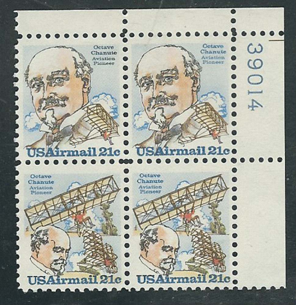 Scott # C-93/4...21 Cent...Chanute...Plate Block
