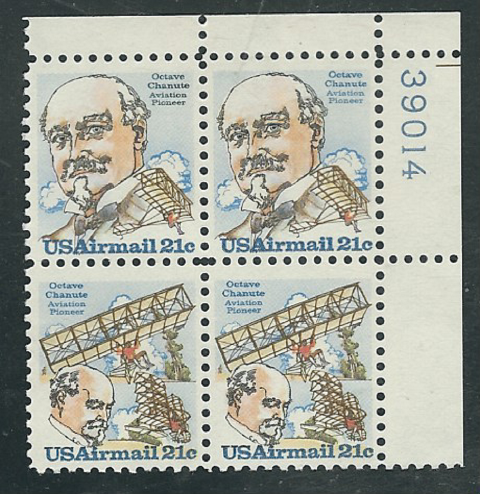 Scott # C-93/4...21 Cent...Chanute...Plate Block