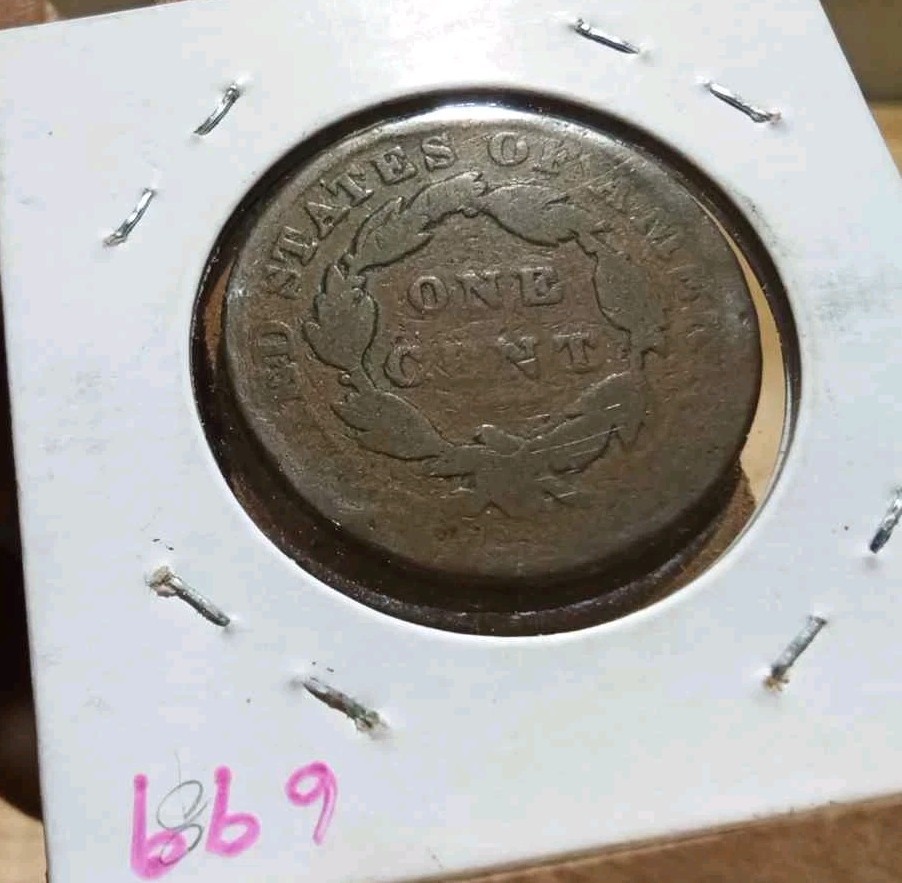 1834 Coronet Head Large Cent Penny - Small 8 - Large Stars