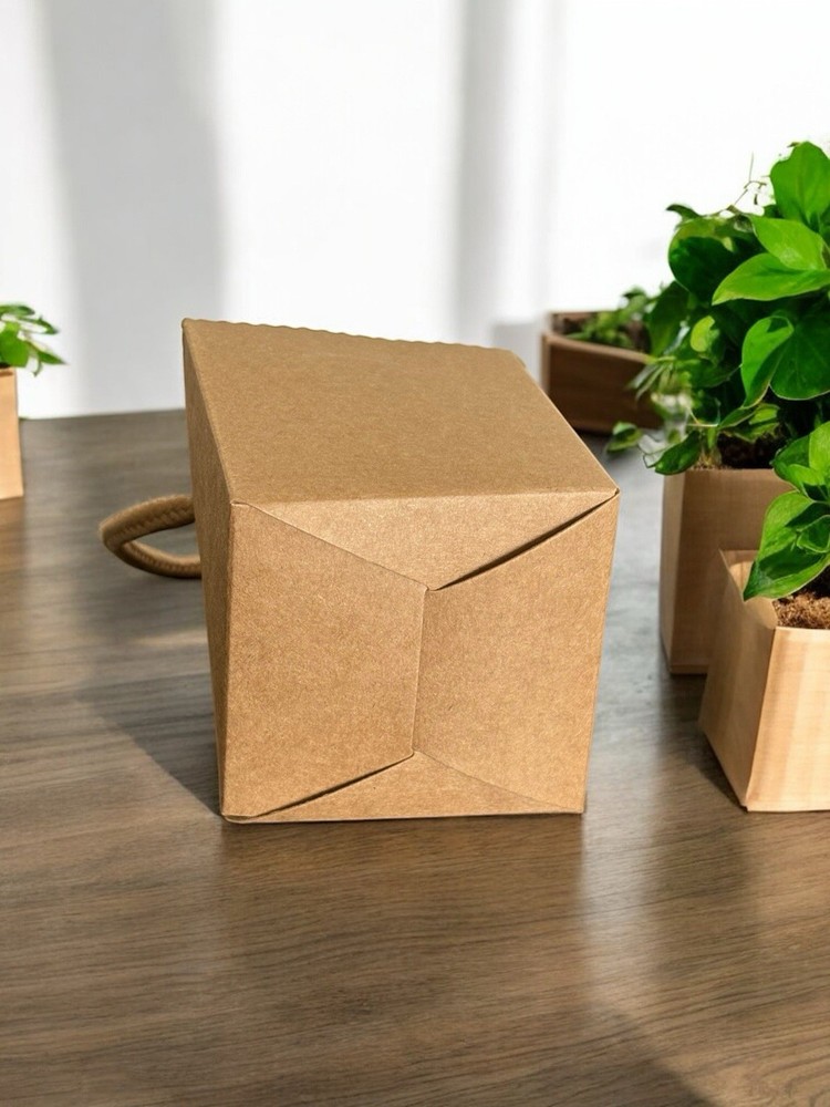 40 Plain Small Cardboard Square Rectangle Gift Bpxes 2.5" with Handle & Stickers