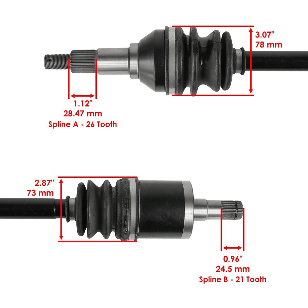 Front Right And Left CV Joint Axles for Can-Am Commander 800 4X4 2011-2012
