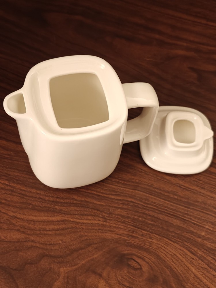 DELTA 8oz Solid White Ceramic Individual TEAPOT By Alessi