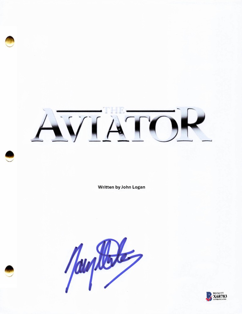 DANNY HUSTON SIGNED AUTOGRAPH AVIATOR FULL SCRIPT BAS BECKETT