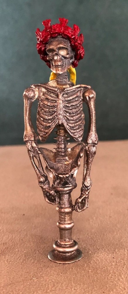 Grateful Dead Partially Painted Bertha Skeleton Pipe Tamper Solid Fine Pewter