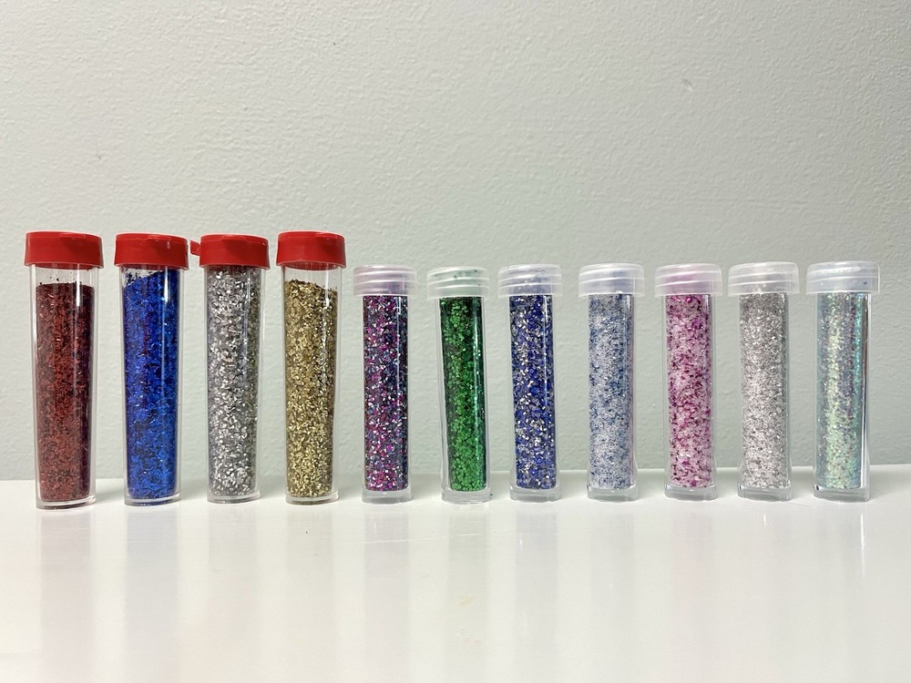 Glitter Vials, 11-Pack, Assorted Colors