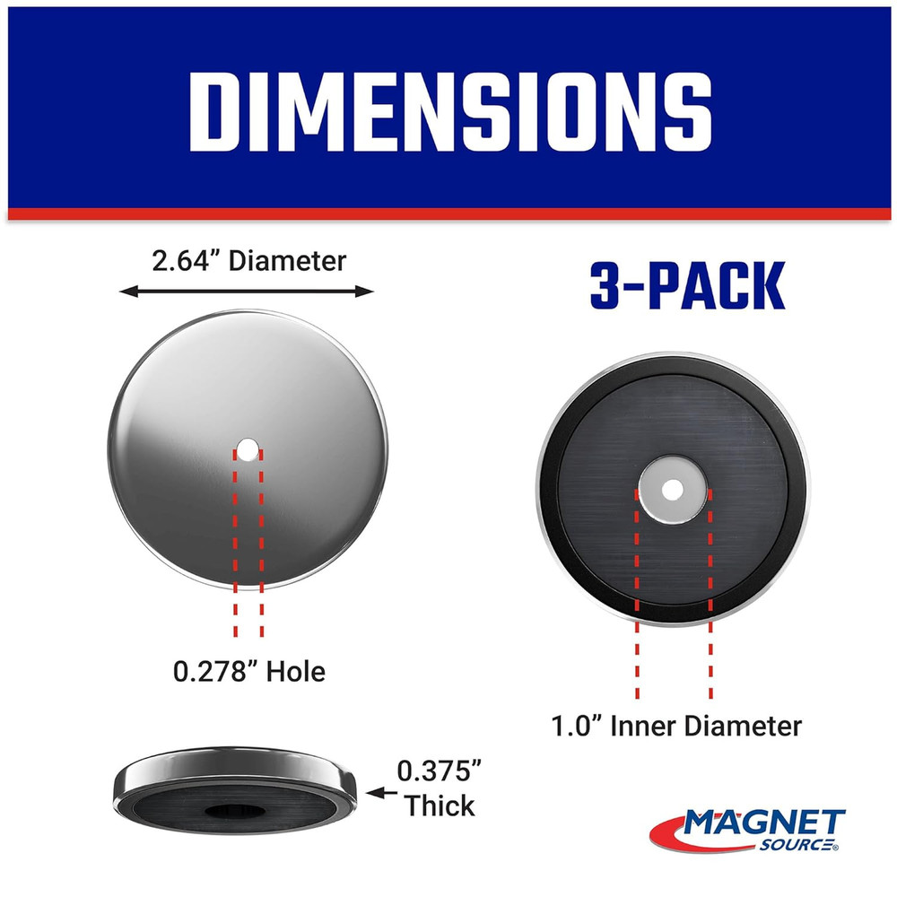 Ceramic round Base Magnet Pack - Heavy-Duty Strong Magnets - 65 Lb Pull Each - f