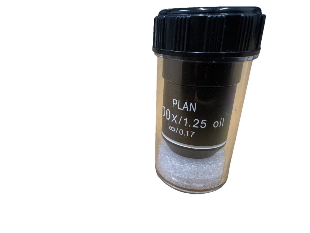 100X/1.25 Plan Objective Lens for Compound Microscopes (Oil, Spring) (New)