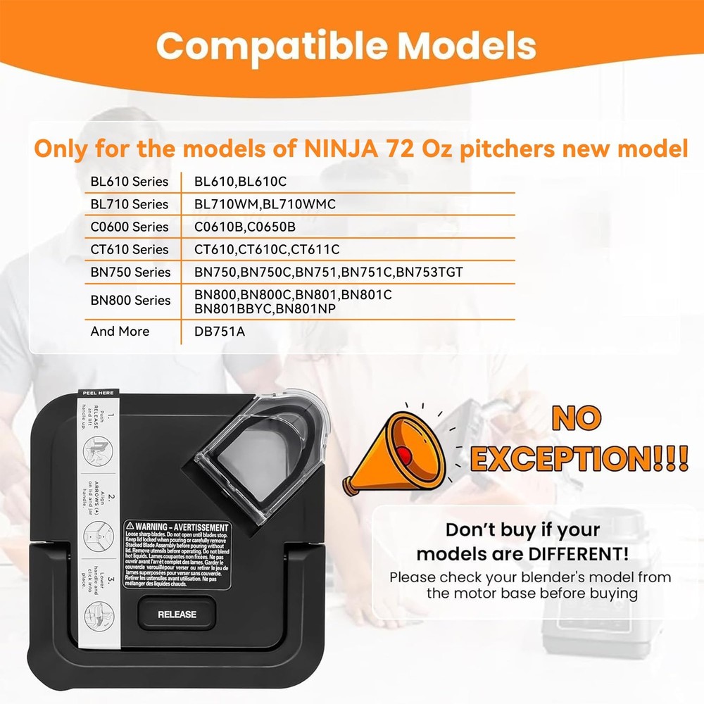 Replacement Locking Lid for Ninja,with 72oz Lid, ‎Locking