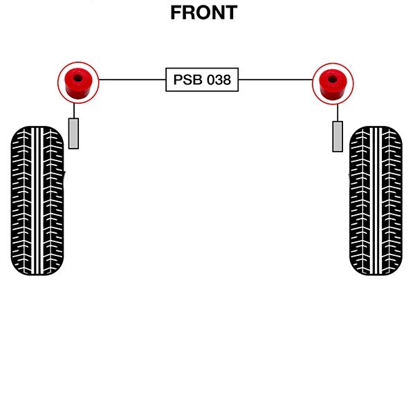 2x Toyota T100 (92-98) Front Shock Polyurethane Bushing Kit