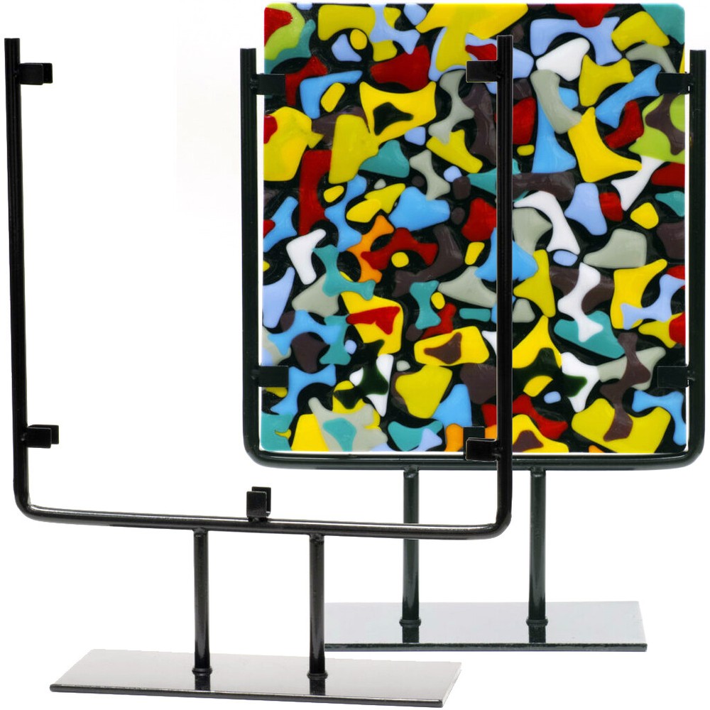 12" Square Wrought Iron Glass Art Display Stand