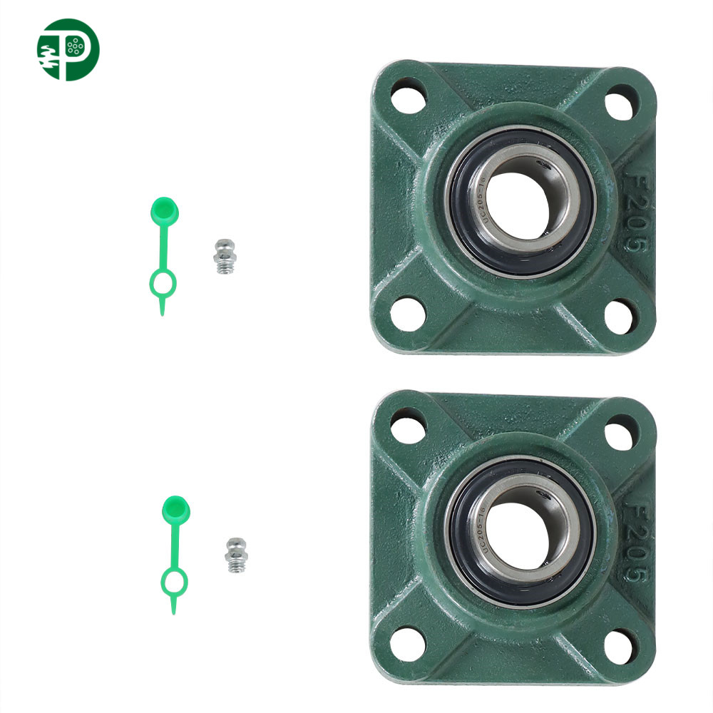 2 PCS UCF205-16 Solid Base Pillow Block Flange Mounted Bearing 1" Bore 4 Bolt