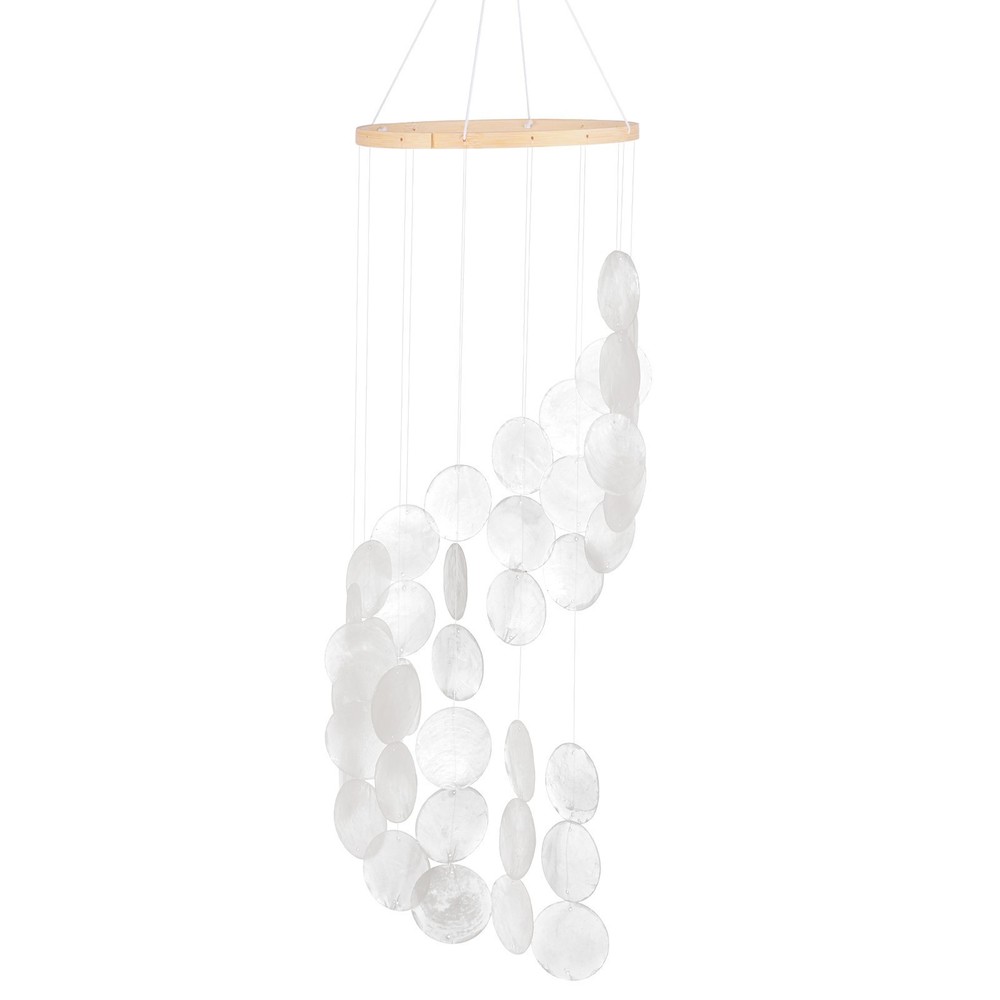 Shell Wind Chime for Outside, Seashell Sea Glass Shell Wind Chime [White] New [