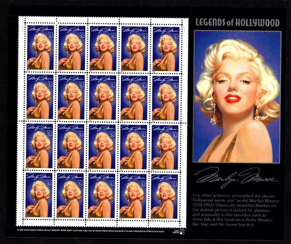 Centsational EFO MNH SN 2967 - Marilyn Monroe- Missing Star Perforation Top Left