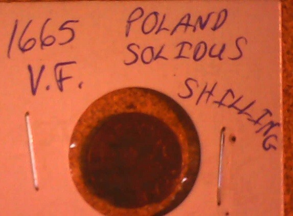 1665 Poland 1 Solidus, Alignment & Planchet Clip Errors; Old Coin Foreign Money
