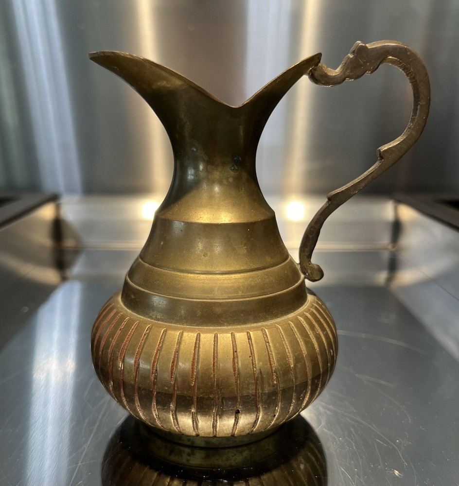 vintage mid century Brass Small Weeping Jug
