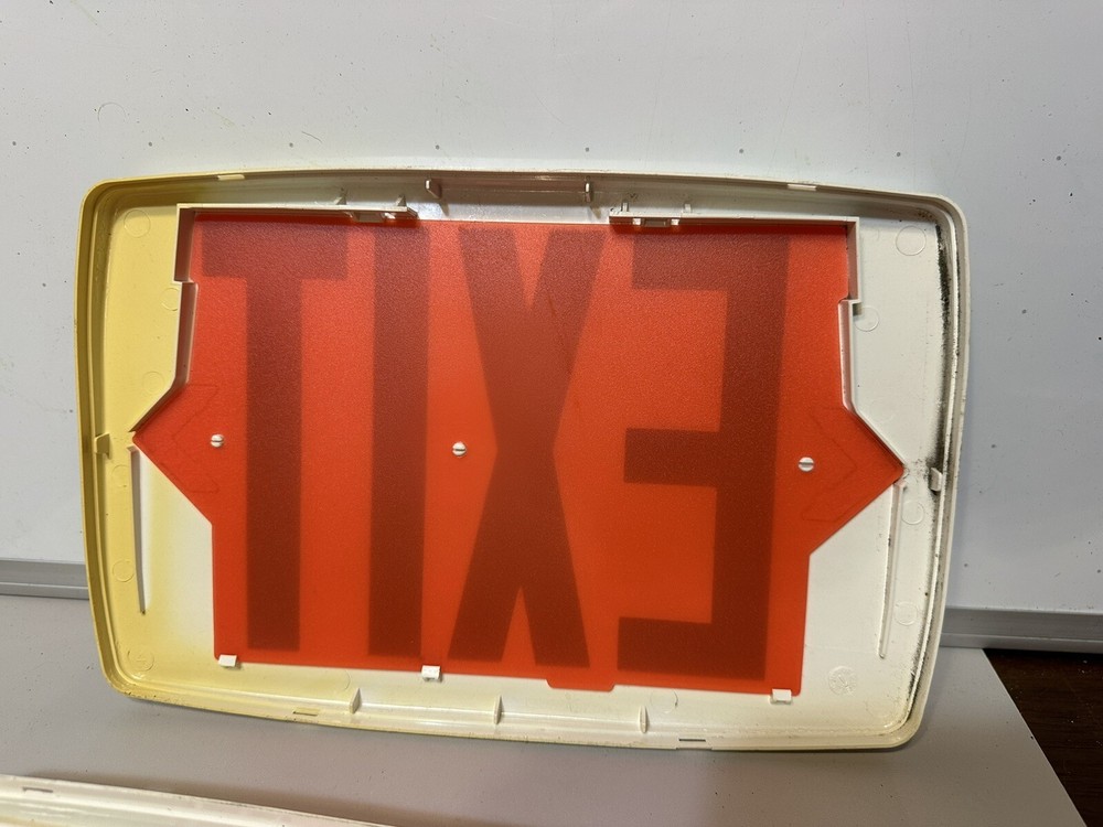 6 - USED Red Exit Snap In Replacement Plastic Cover for Lithonia Lighting Signs