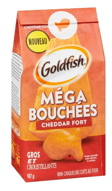 Goldfish Mega Bites Sharp Cheddar Crackers, 167g (2 Pack)