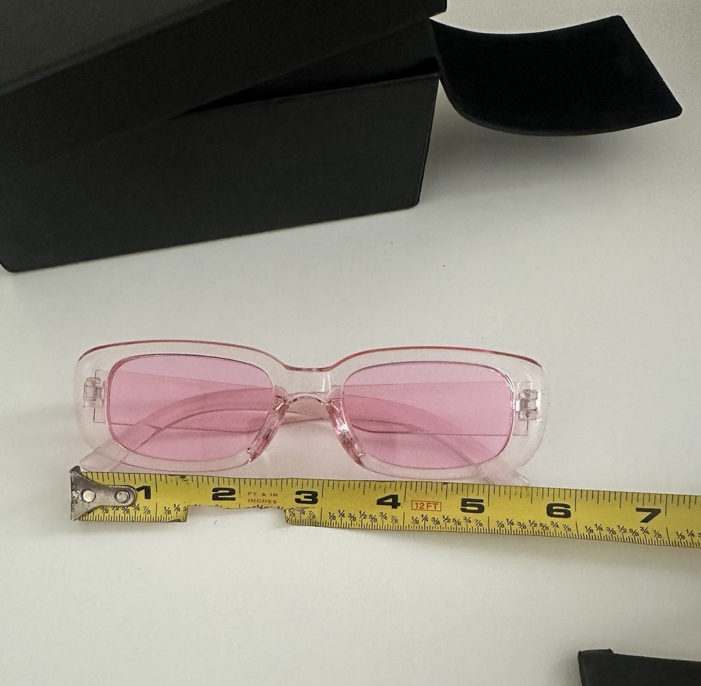 Pink Eyeglasses With Clear Plastic Case & 2 Clothes