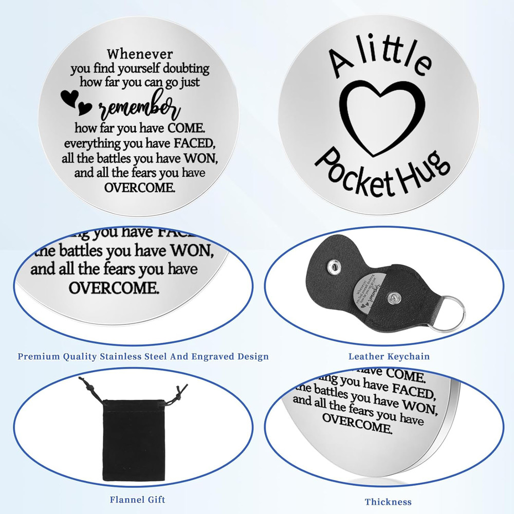 Pocket Hug Token - Double Sided Long Distance Relationship Keepsake Stainless St