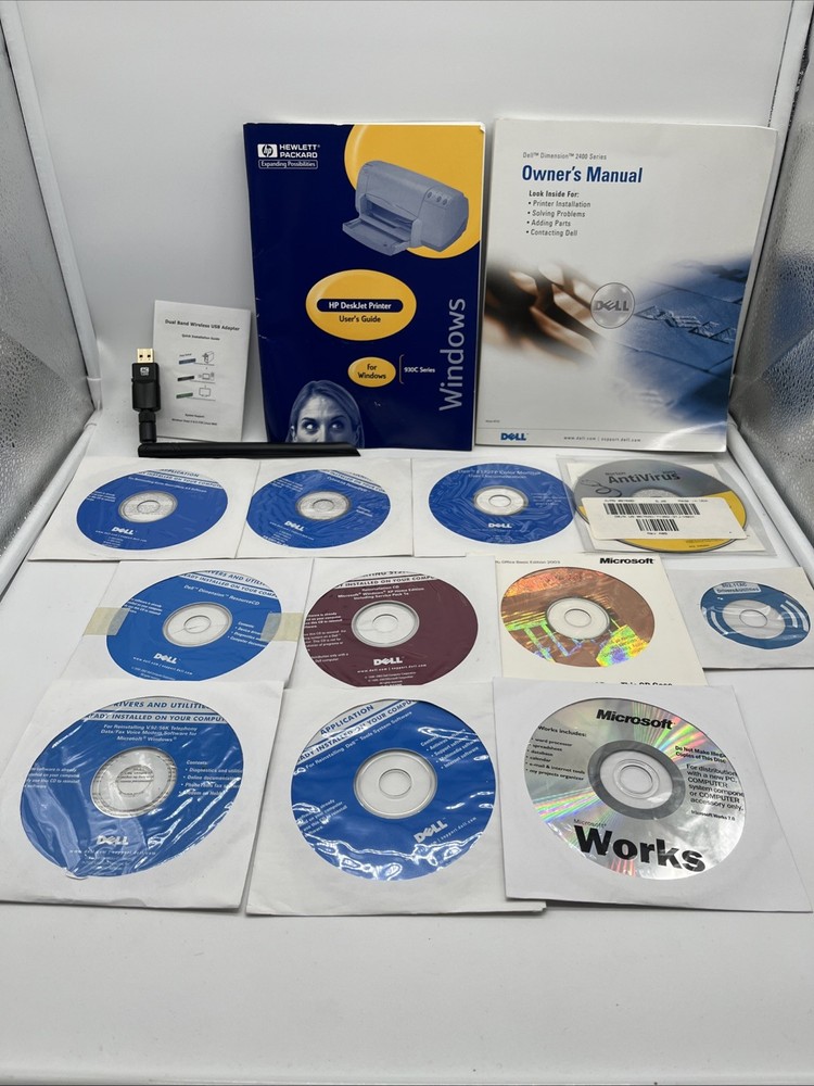 Dell Microsoft Applications Software LOT 10 disks Drivers Utilites USB Wireless
