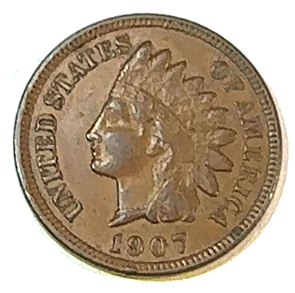 1907 Indian Cent Nice Original AU CHRC
