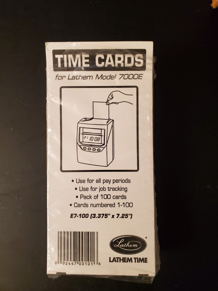 Latham Model 7000e Time Cards