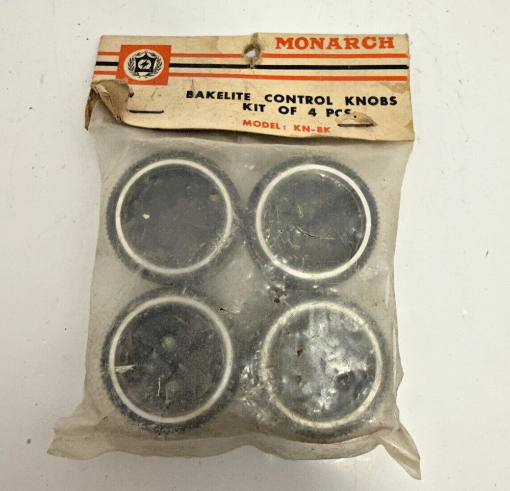 4-Pack Vintage Monarch Bakelite Control Knobs KN-8K Knob