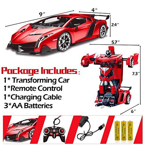 Remote Control Transform Robot Car Toy for Kids with Dazzling Light
