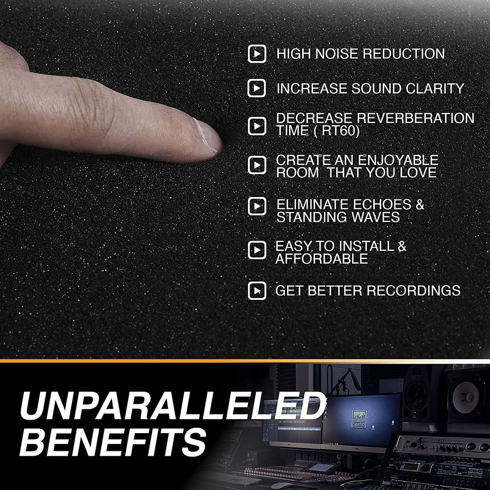Pack 52 Acoustic Foam Panels Charcoal
