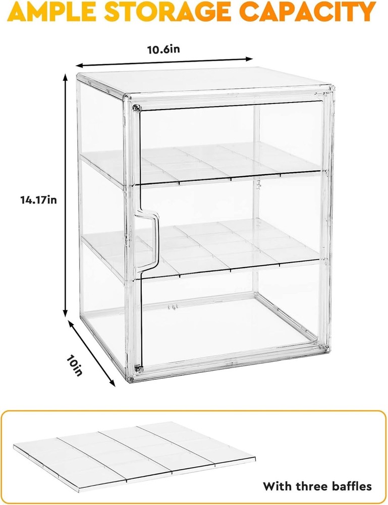 Pastry Display Case,Bread Box for Kitchen Countertop,4-Layer transparent