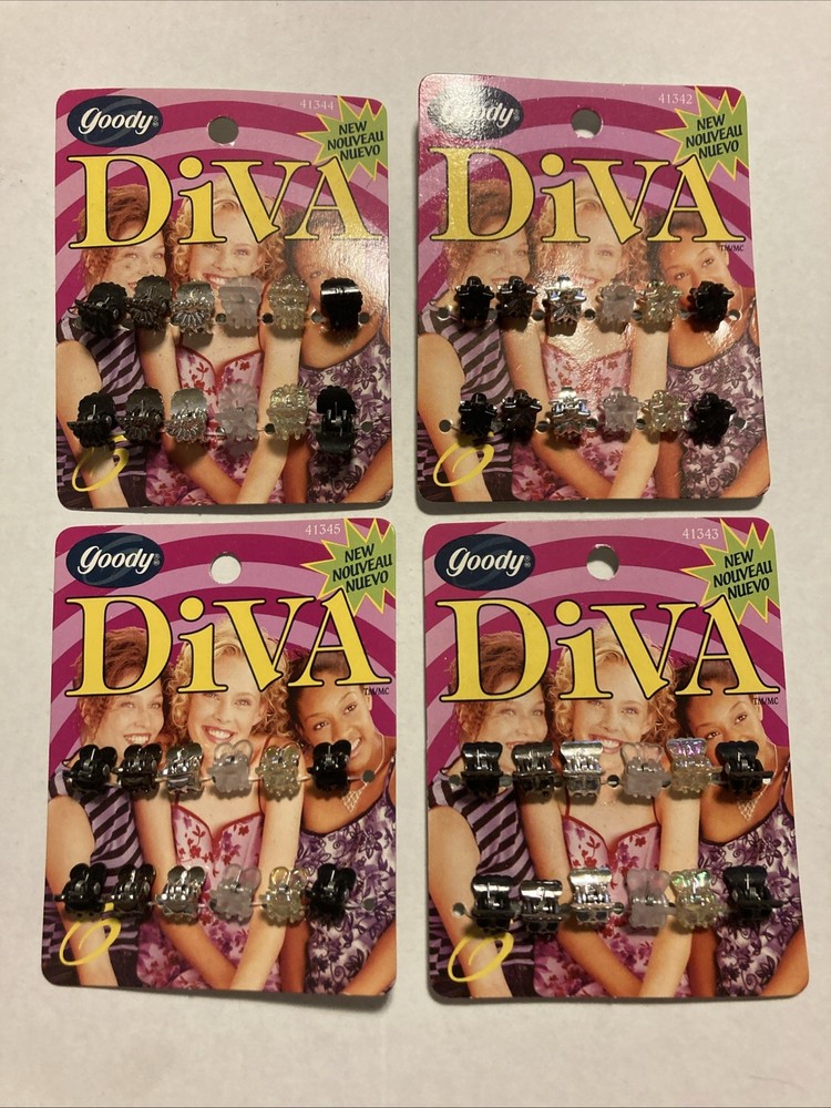 Goody Diva Tiny Neutral Claw Jaw Clips - 12 Count (4 Different Sets) New 1999 A7