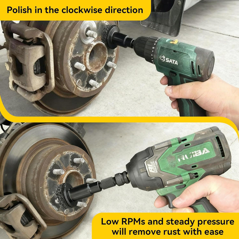 Wheel Hub Resurfacing Kit Wheel Stud and Hub Cleaner for Quick Rust Removal o...