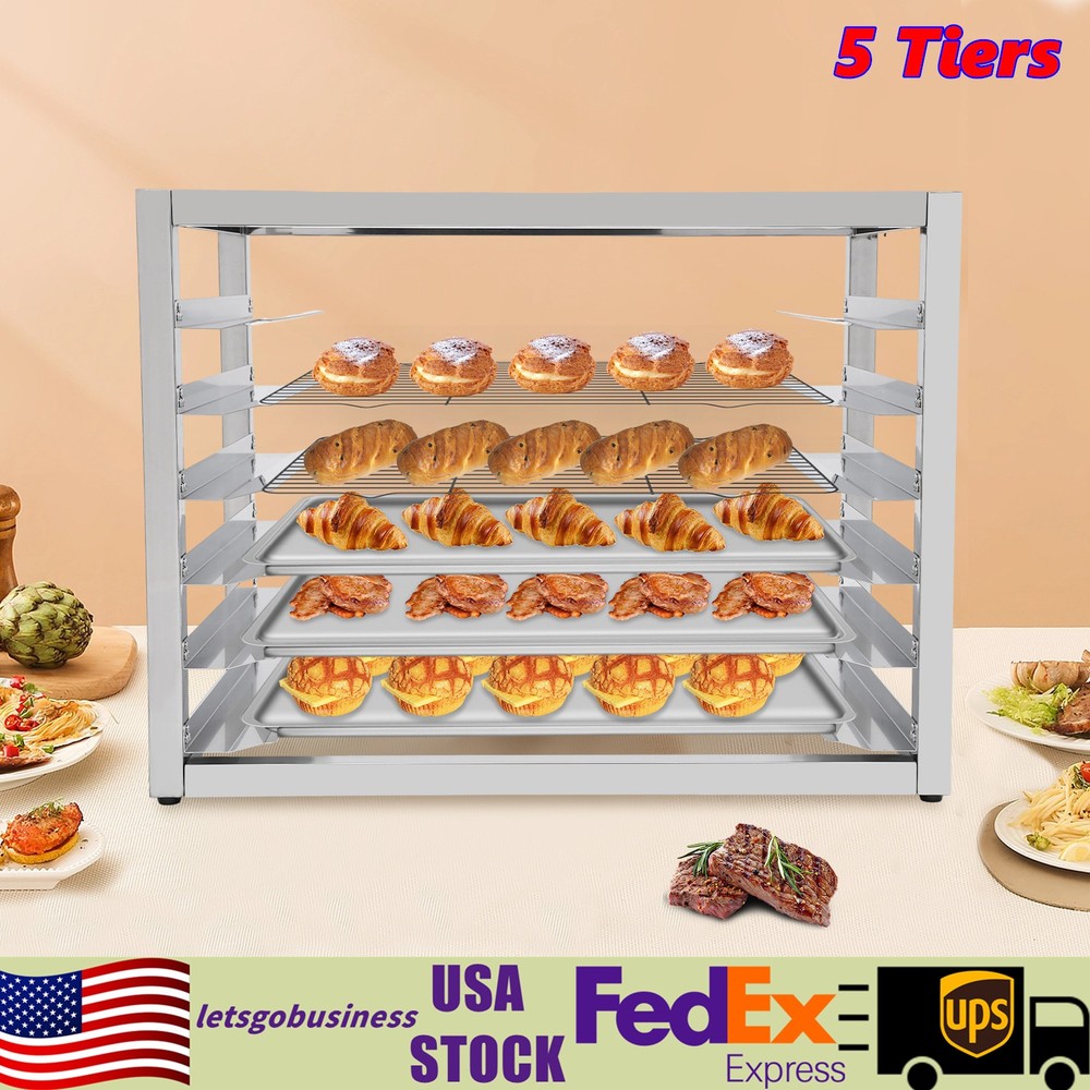 6 tire End Load Half Height Bakery Bun Dough Baking Sheet Pan Rack Commercial