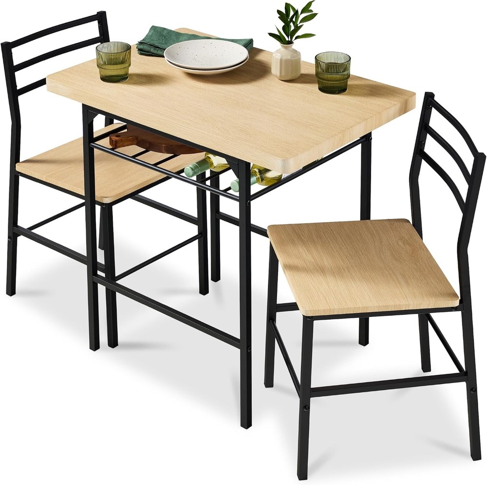 3-Piece Modern Dining Set Space Saving Dinette Kitchen Dining Room Small Space