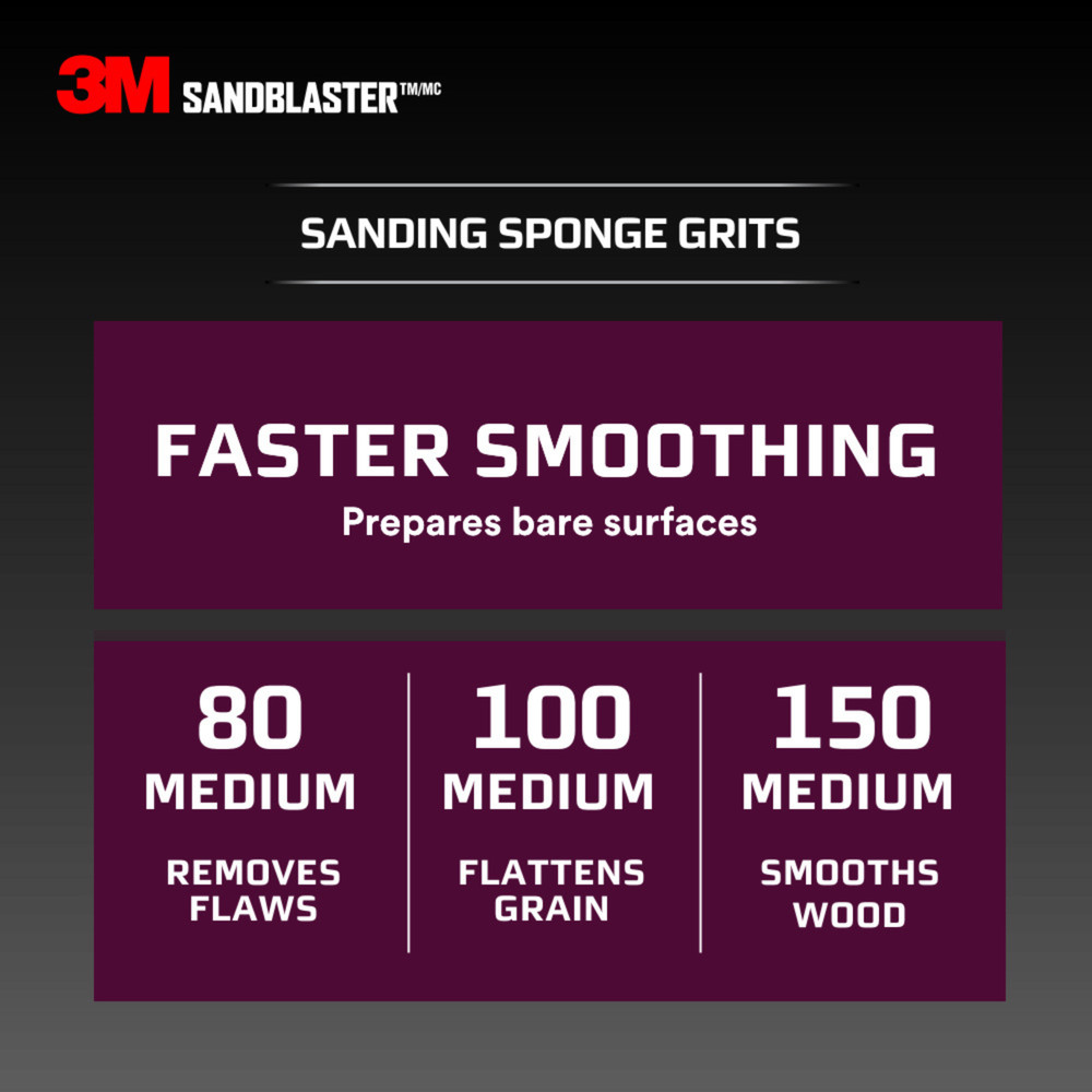 3M Sandblaster Advanced Sanding Sponge: 220-grit / fine