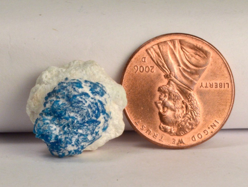 #11,457 Cavansite on white matrix - India