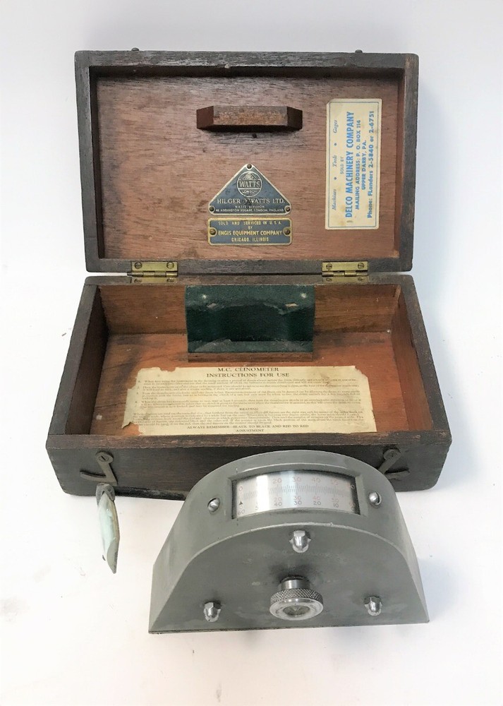 VINTAGE M.C. CLINOMETER HILGER & WATTS LTD LONDON