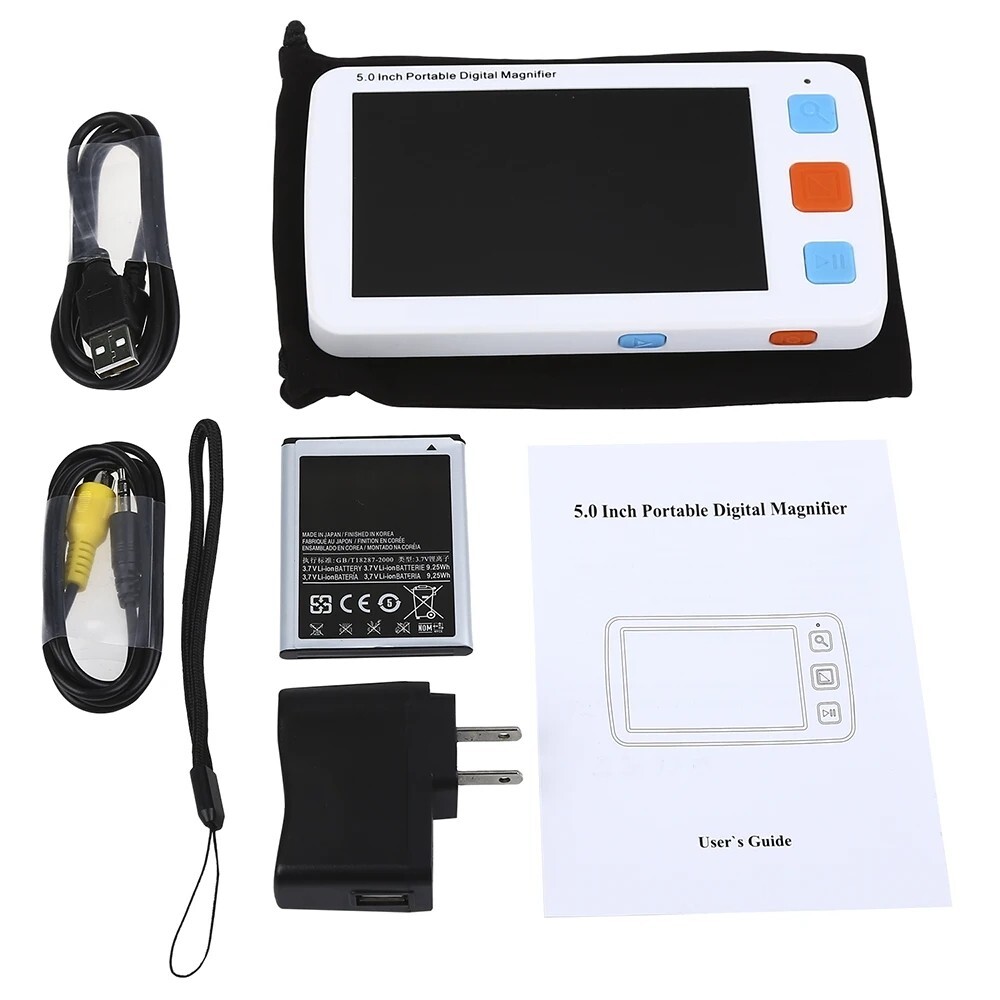 HD 5” Digital Magnifier Electronics Reading Magnifier 4X-32X for Low Vision Aid