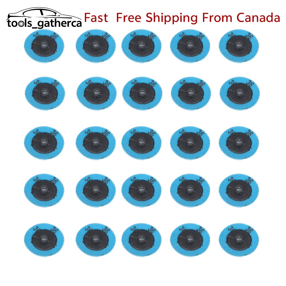 25X2" 36 Grit Zirconia + Grind Aid Quick Change Sanding Discs Type